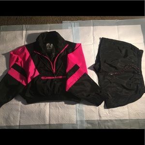 Hot pink and black two piece set size medium